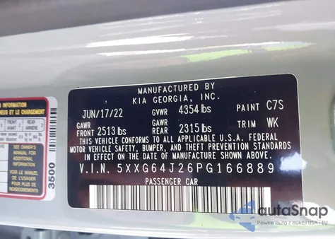 2023 Kia K5 Gt-Line z USA, uszkodzony, nr VIN 5XXG64J26PG166889